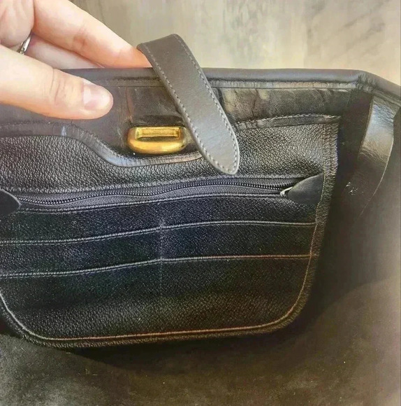 Dooney & Bourke Small Black Bucket Bag from the Metro Collection Vintage Gold - Picture 13 of 14